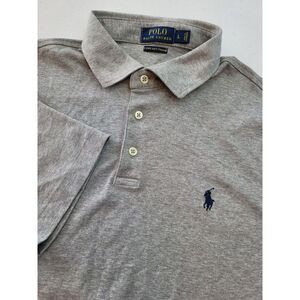 Polo Ralph Lauren Pima Soft Touch Polo Golf‎ Shirt Mens L Gray short Sleeve
